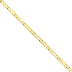 14k Yellow Gold 6.75mm Open Concave Curb Chain