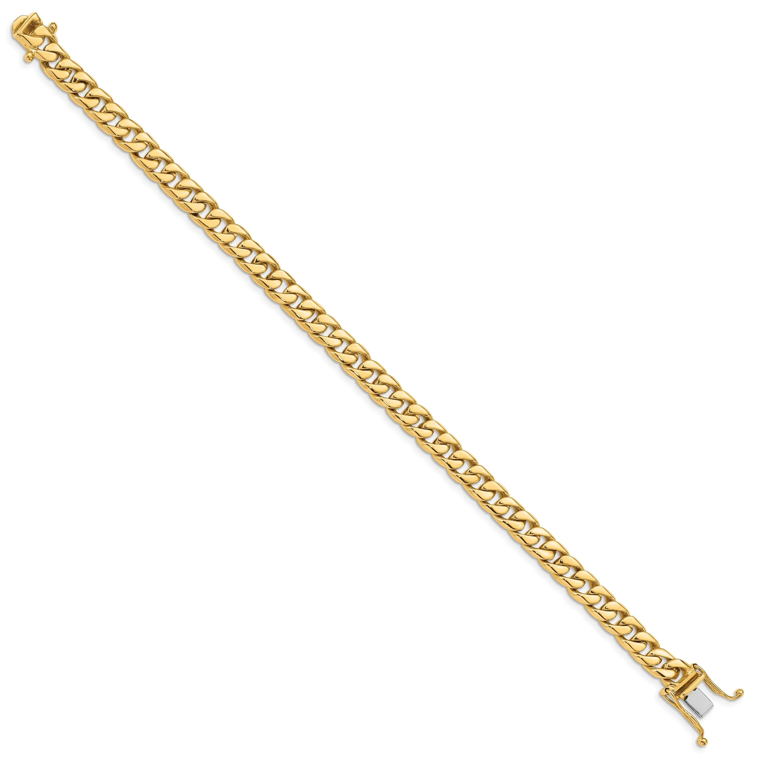 14k Yellow Gold 6.80mm Flat Beveled Curb Chain