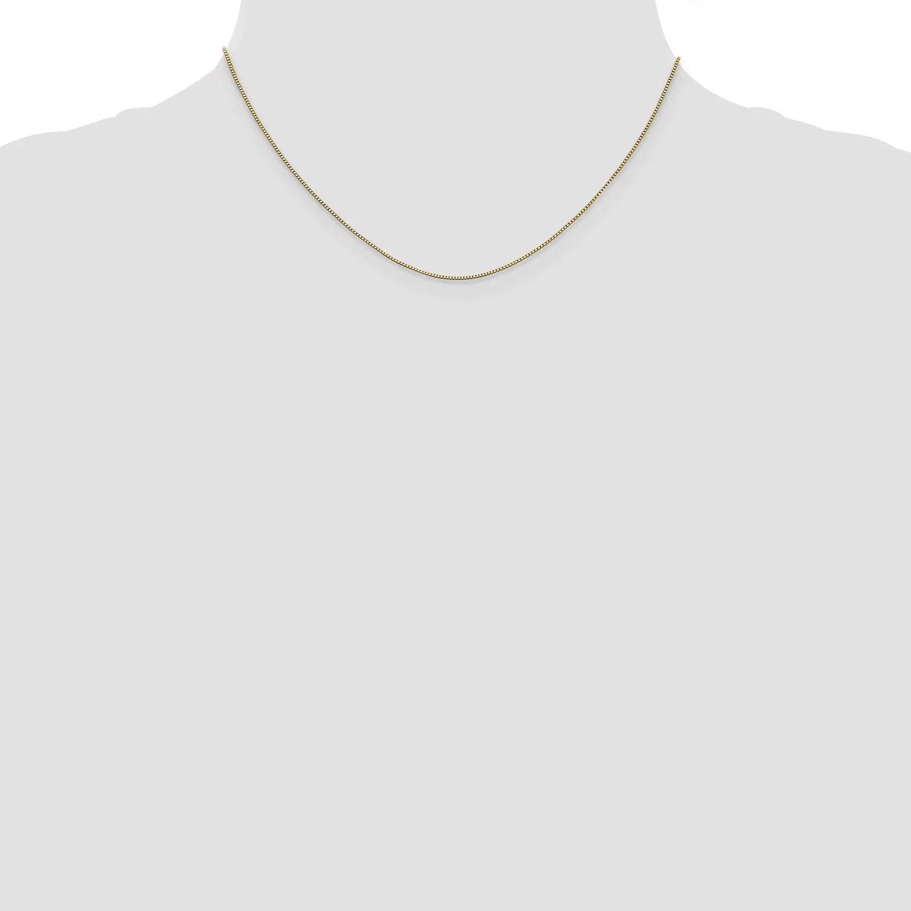 14k Yellow Gold .7 mm Box Chain with Lobster