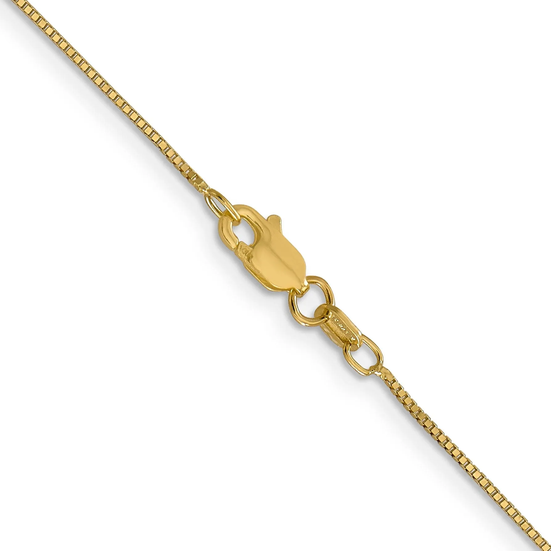 14k Yellow Gold .7 mm Box Chain with Lobster