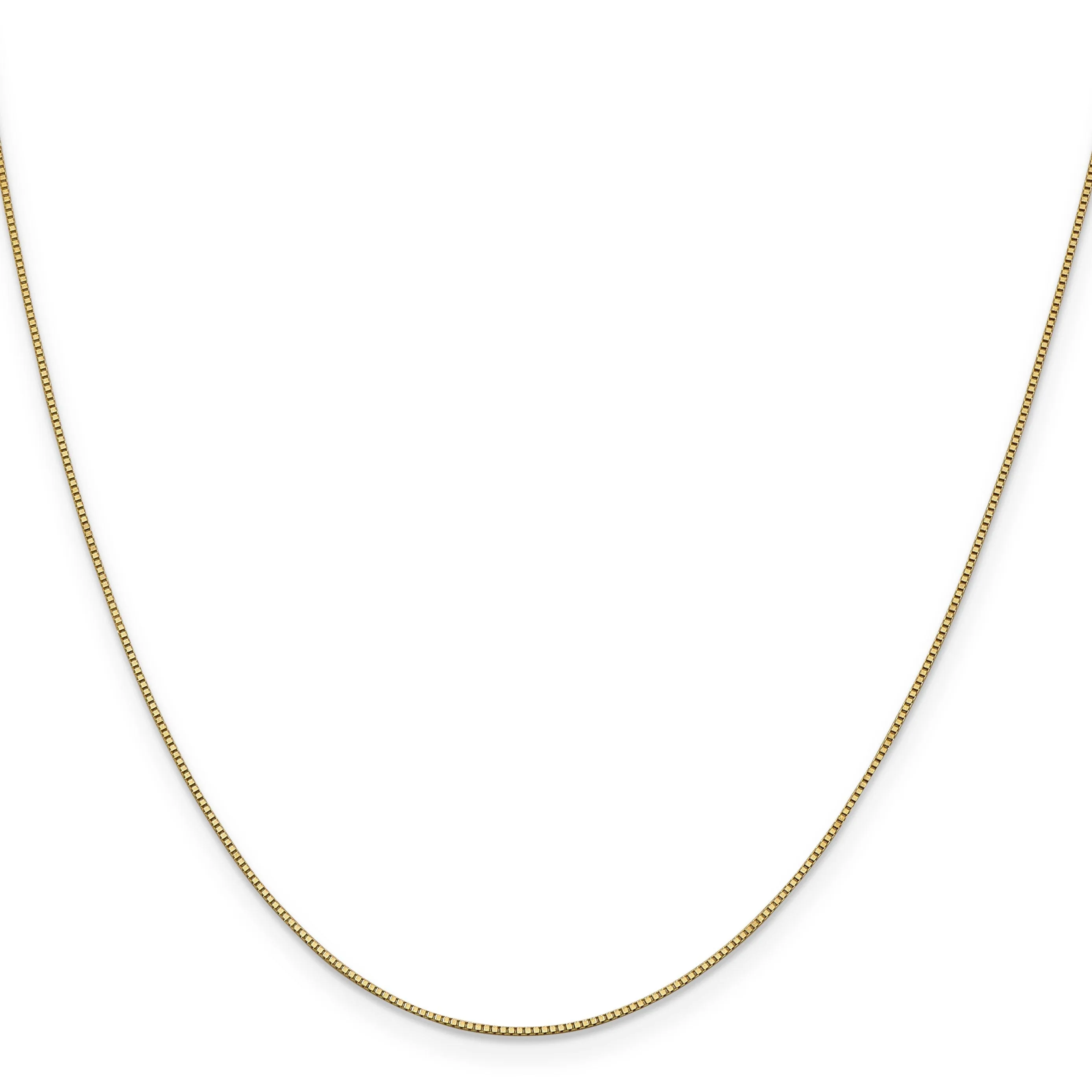 14k Yellow Gold .7 mm Box Chain with Lobster