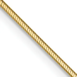 14k Yellow Gold .8 mm D.C Octagonal Snake Chain