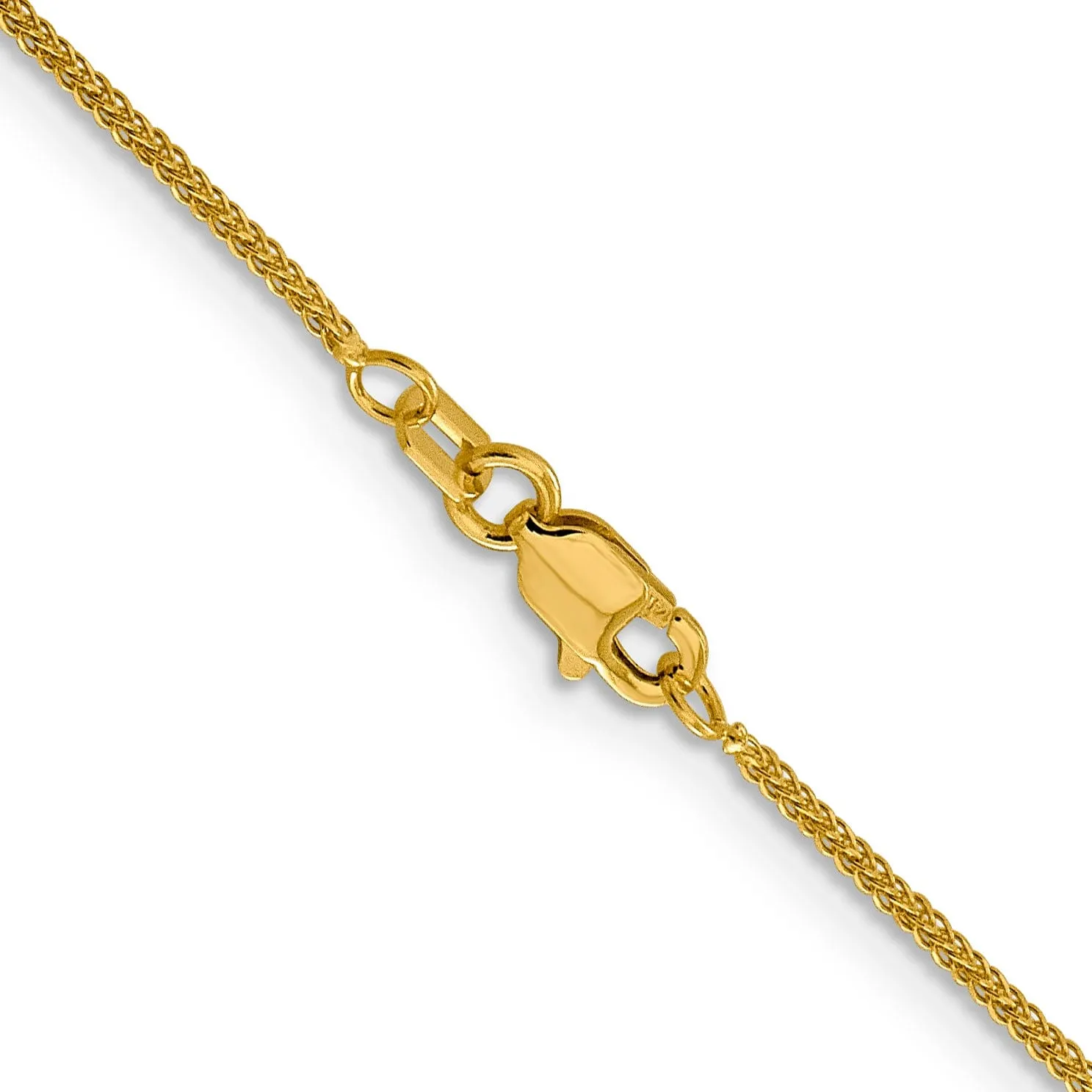 14k Yellow Gold .8 mm Diamond Cut Quadra Wheat Chain