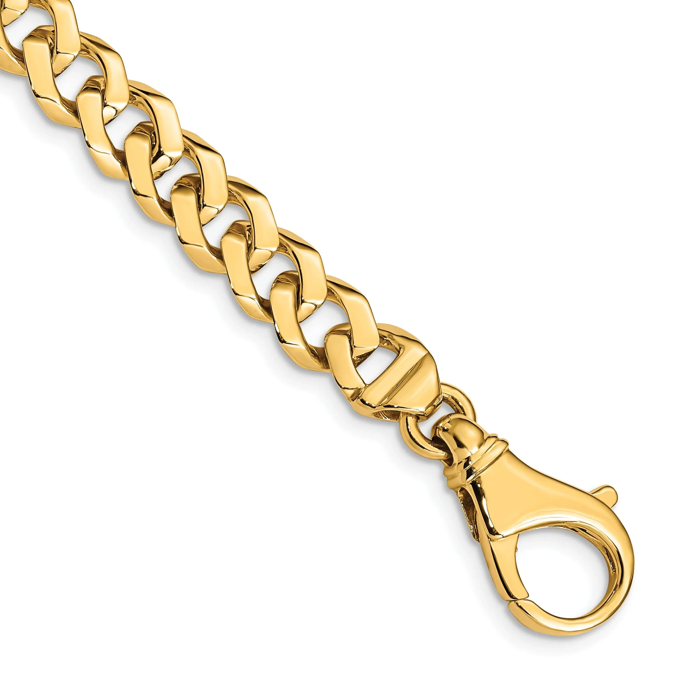 14k Yellow Gold 8.00-mm Fancy Curb Link Chain