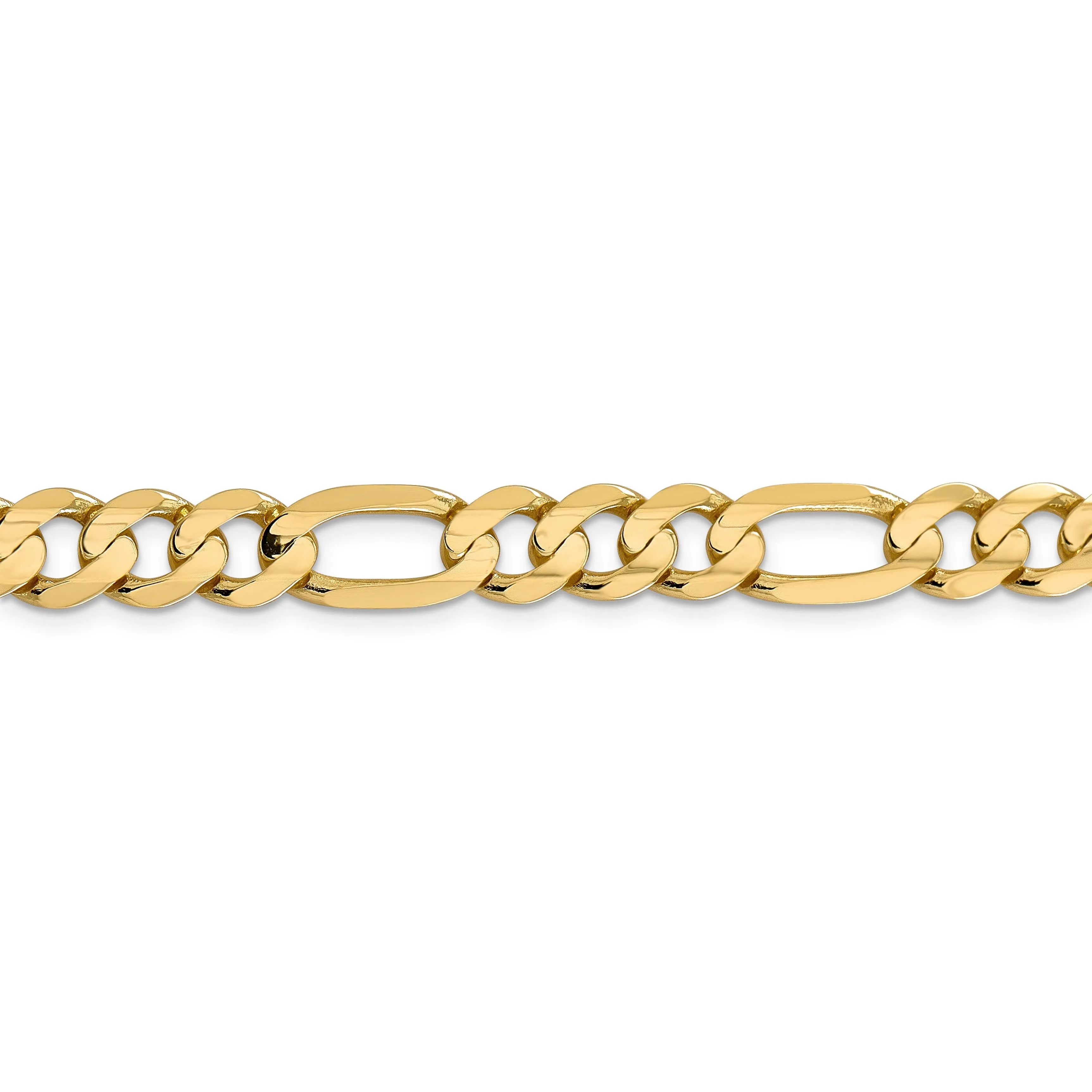 14k Yellow Gold 8.75m Concave Open Figaro Chain