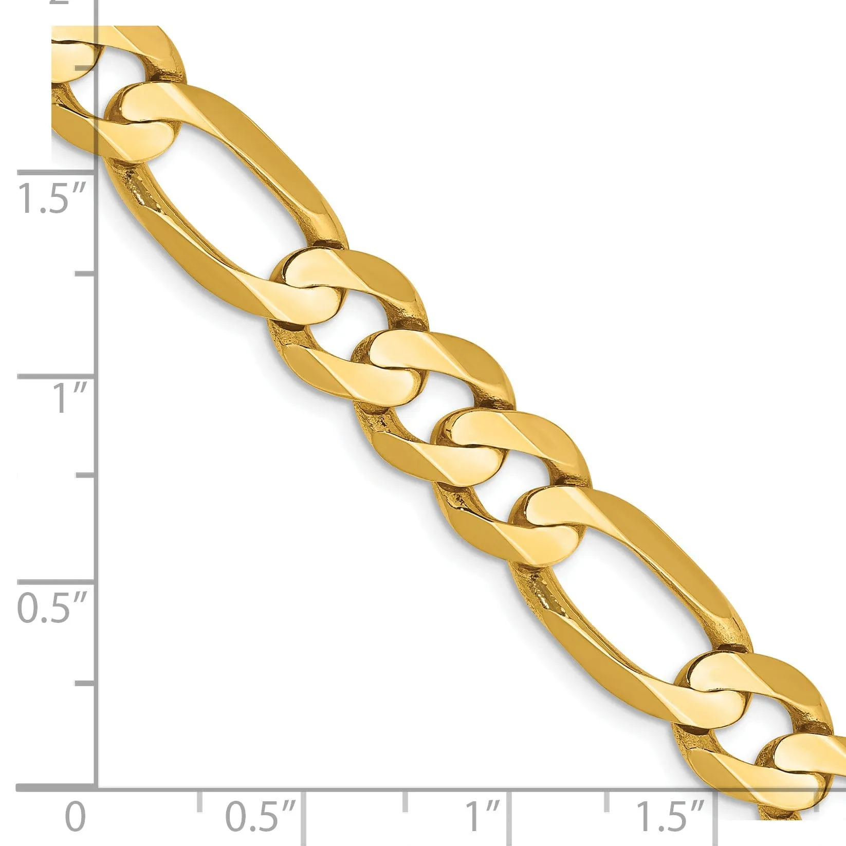 14k Yellow Gold 8.75m Concave Open Figaro Chain