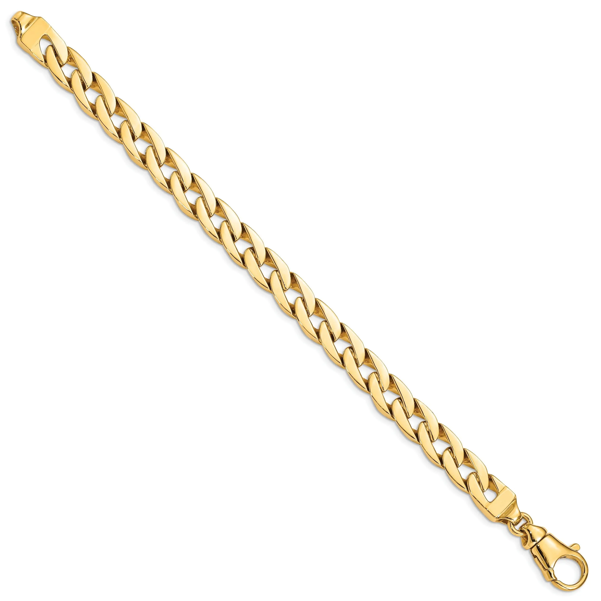 14k Yellow Gold 9.40mm Fancy Curb Link Chain