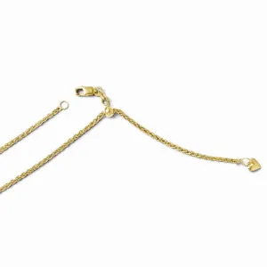 14k Yellow Gold Adjustable Semi Solid Chain