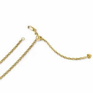 14k Yellow Gold Adjustable Semi Solid Chain