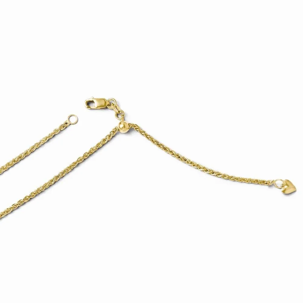 14k Yellow Gold Adjustable Semi Solid Chain
