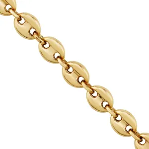 14k Yellow Gold Anchor Puff Link Chain 6 mm