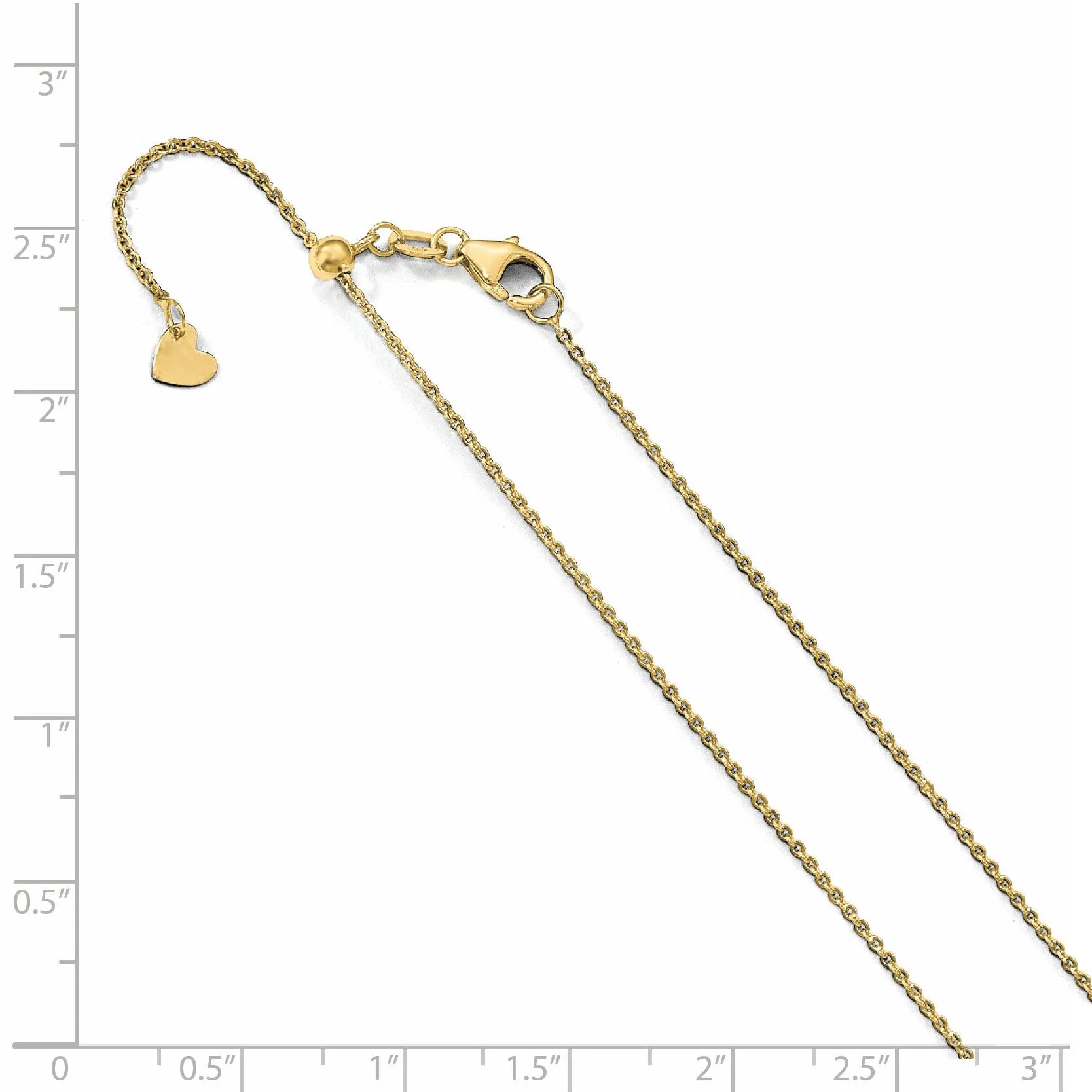 14k Yellow Gold Flat Cable Adjustable Chain