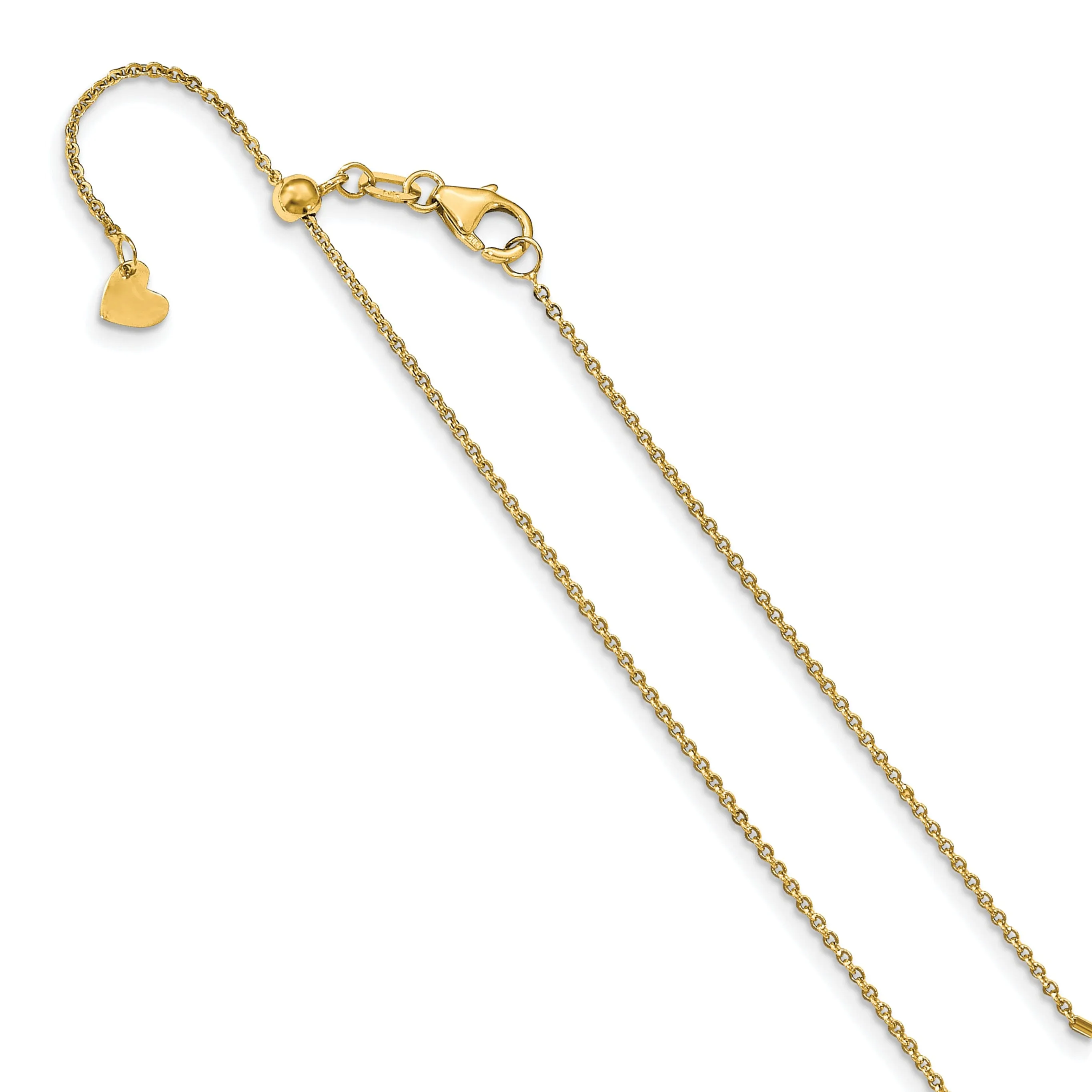 14k Yellow Gold Flat Cable Adjustable Chain