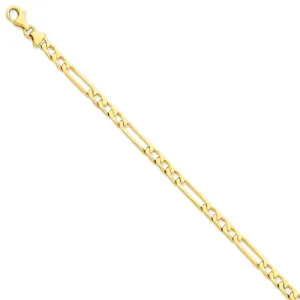14k Yellow Gold Solid 5.00mm Figaro Link Chain