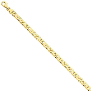 14k Yellow Gold Solid 6.00mm Fancy Link Chain