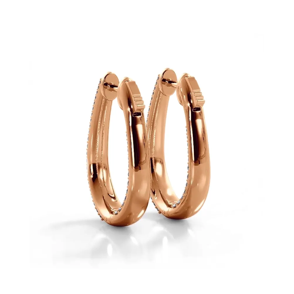 1.50 ctw. Inside Out Dome Pave Diamond Hoop Earrings