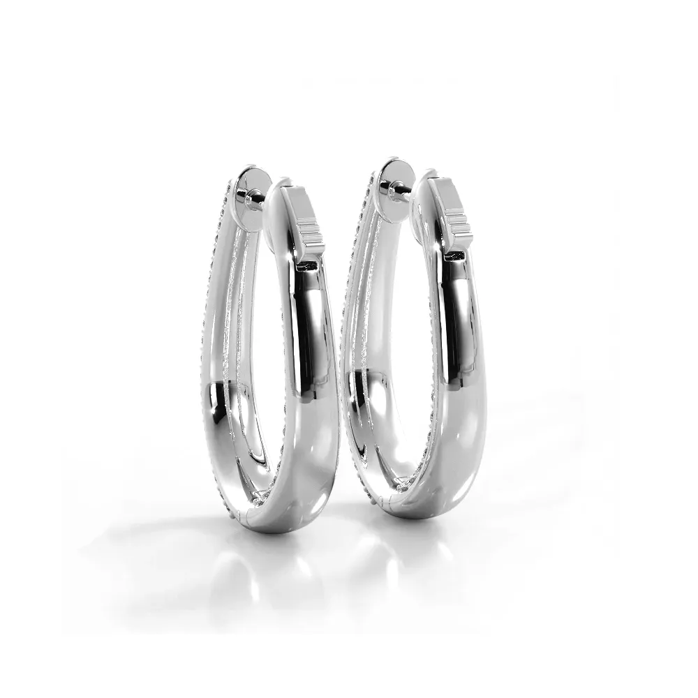 1.50 ctw. Inside Out Dome Pave Diamond Hoop Earrings