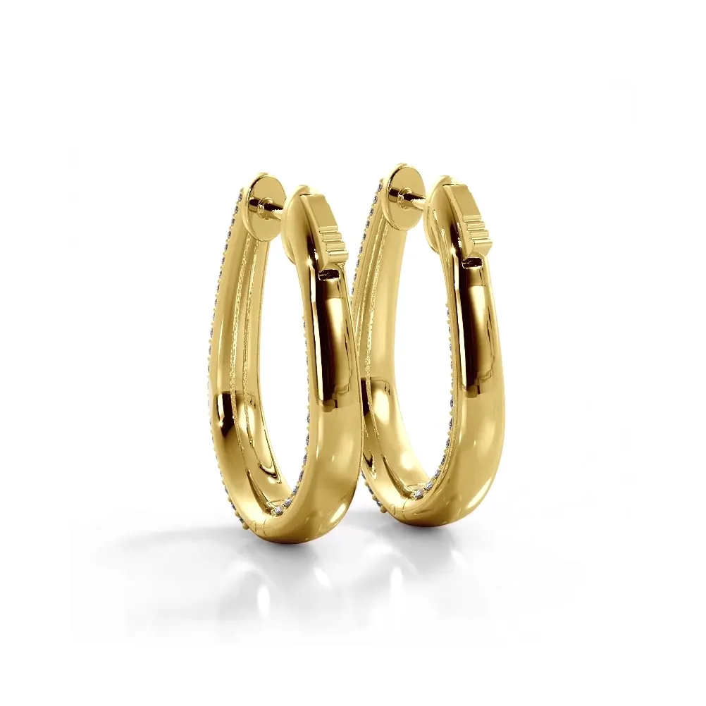 1.50 ctw. Inside Out Dome Pave Diamond Hoop Earrings