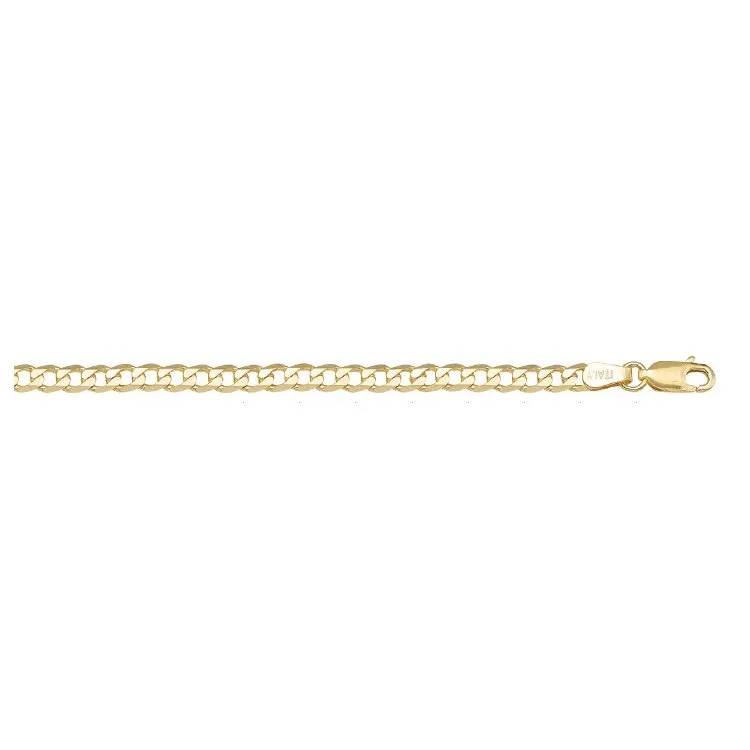 18K Yellow Gold (3.9mm) Curb Chain 24"