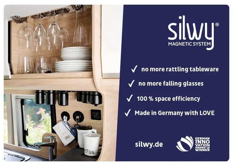2 x Magnetic Plastic Glass Wine 200ml By Silwy