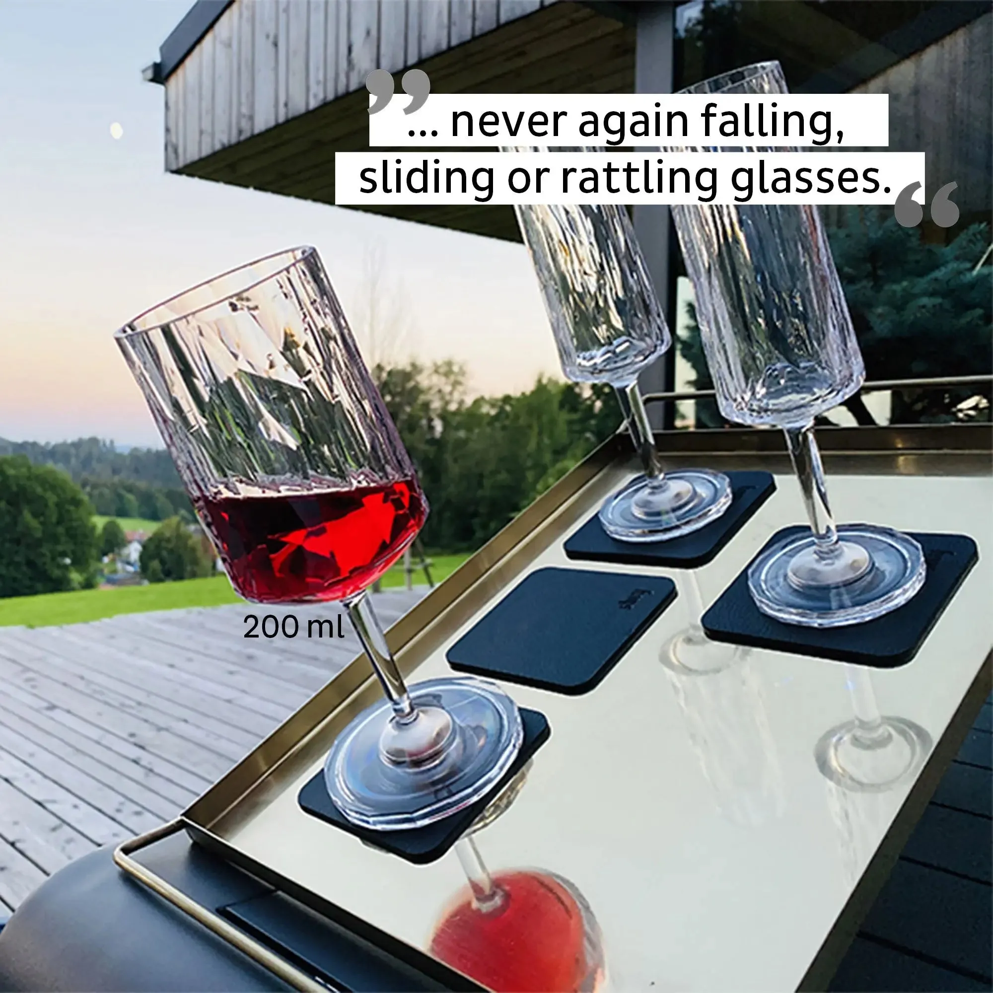 2 x Magnetic Plastic Glass Wine 200ml By Silwy