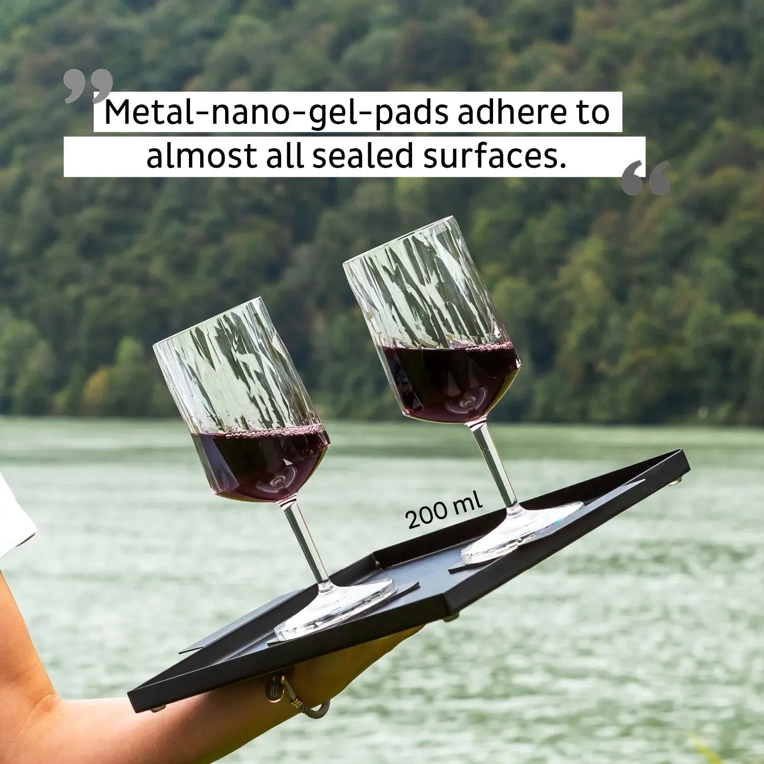 2 x Magnetic Plastic Glass Wine 200ml By Silwy