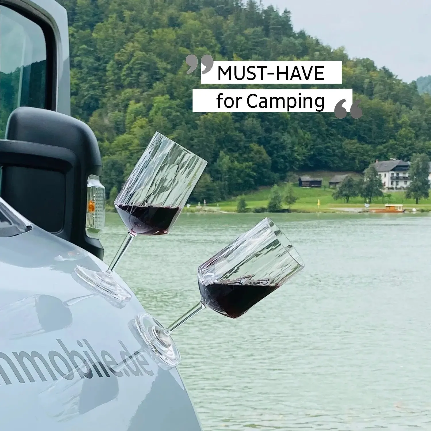 2 x Magnetic Plastic Glass Wine 200ml By Silwy