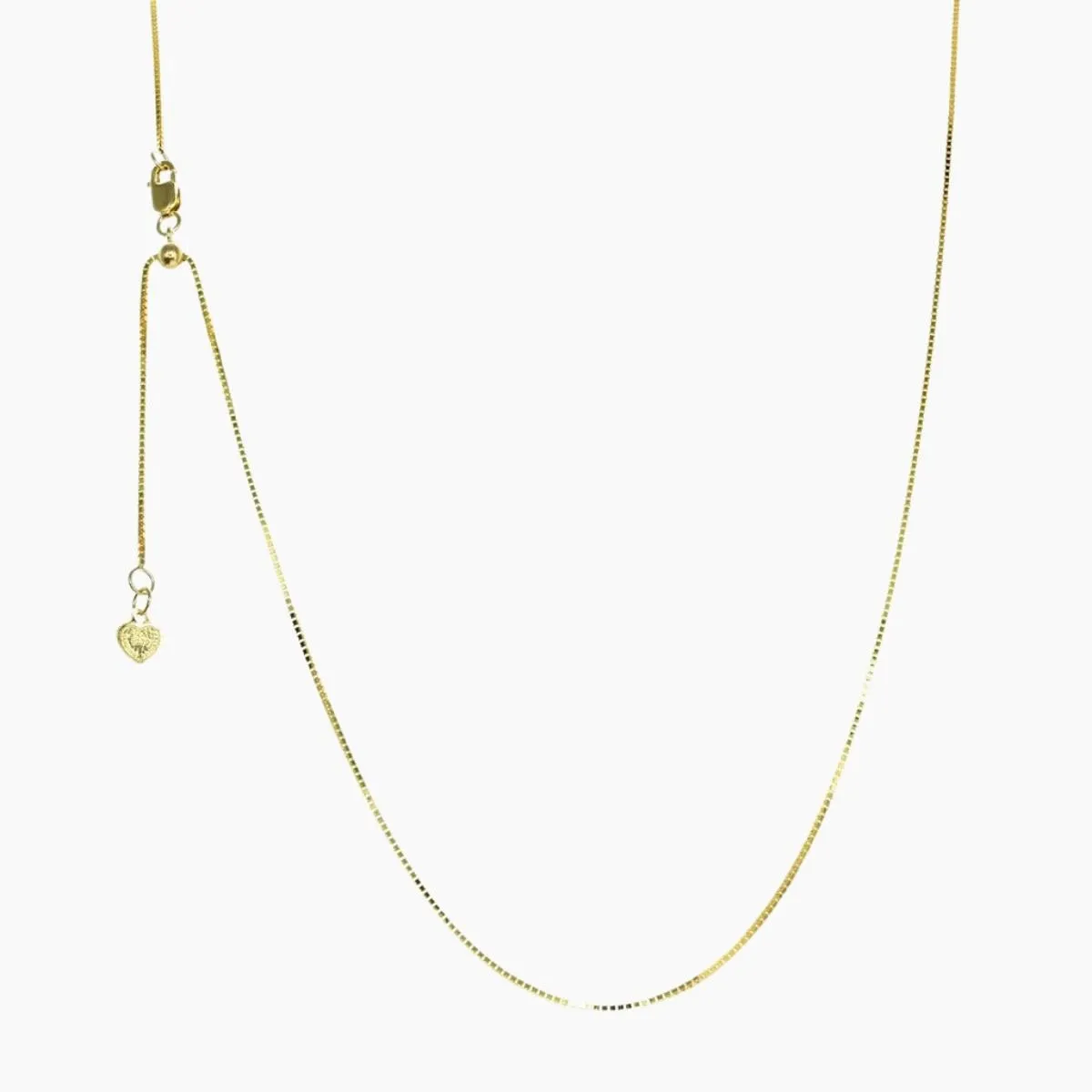 24" Solid 14K Gold Italian Venezia Box Adjustable Chain