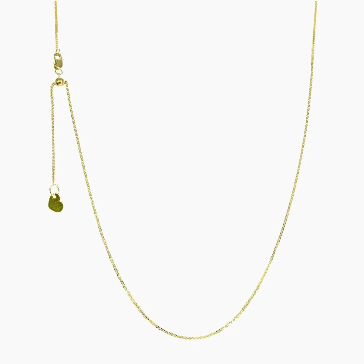 24" Solid 14k Gold Wheat Adjustable Chain