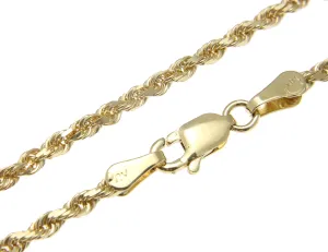 2.5MM SOLID 14K YELLOW GOLD DIAMOND CUT ROPE CHAIN NECKLACE 22" 24" 30"