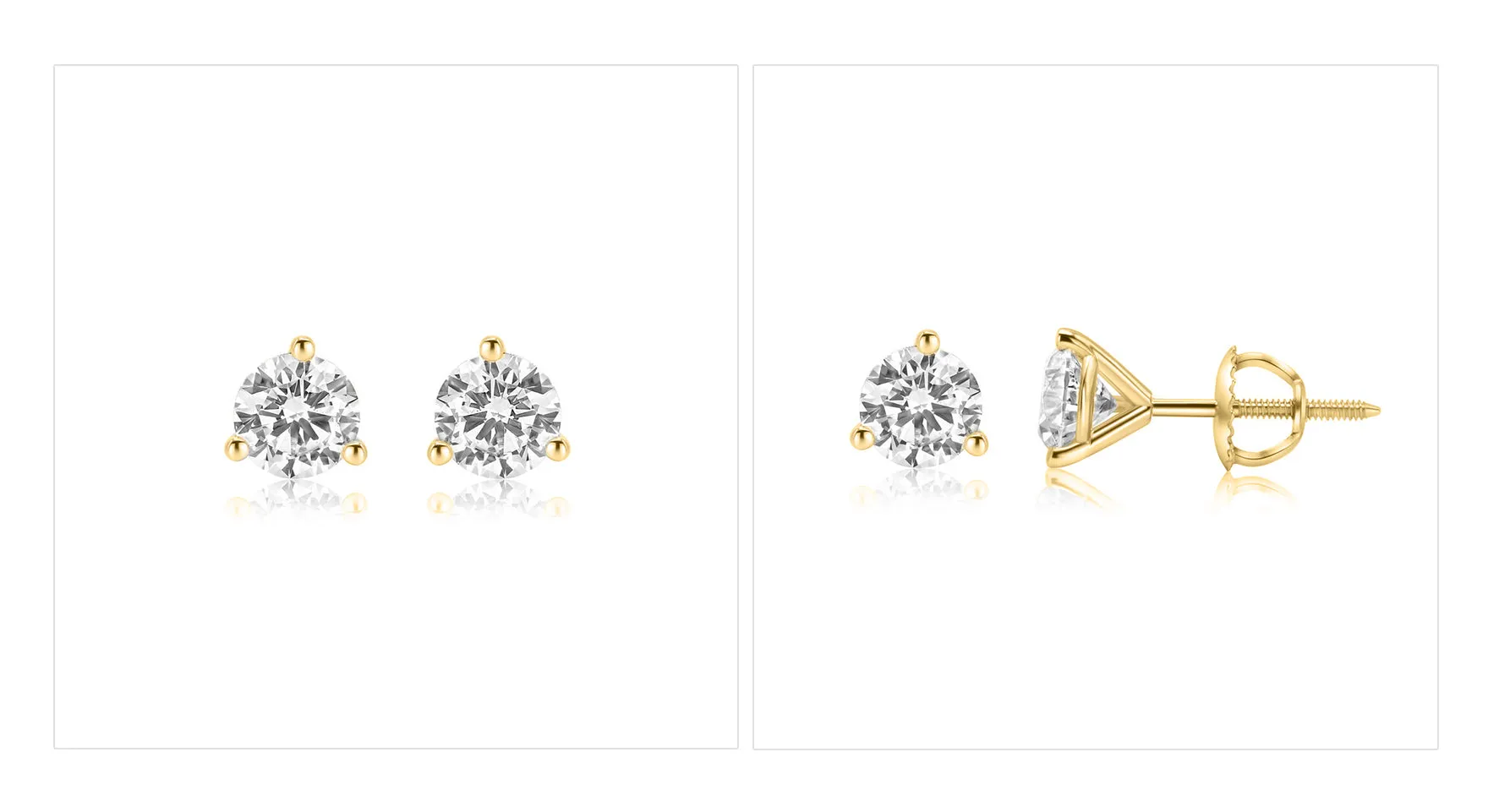 2ct Total Weight Lab Diamond Stud earrings