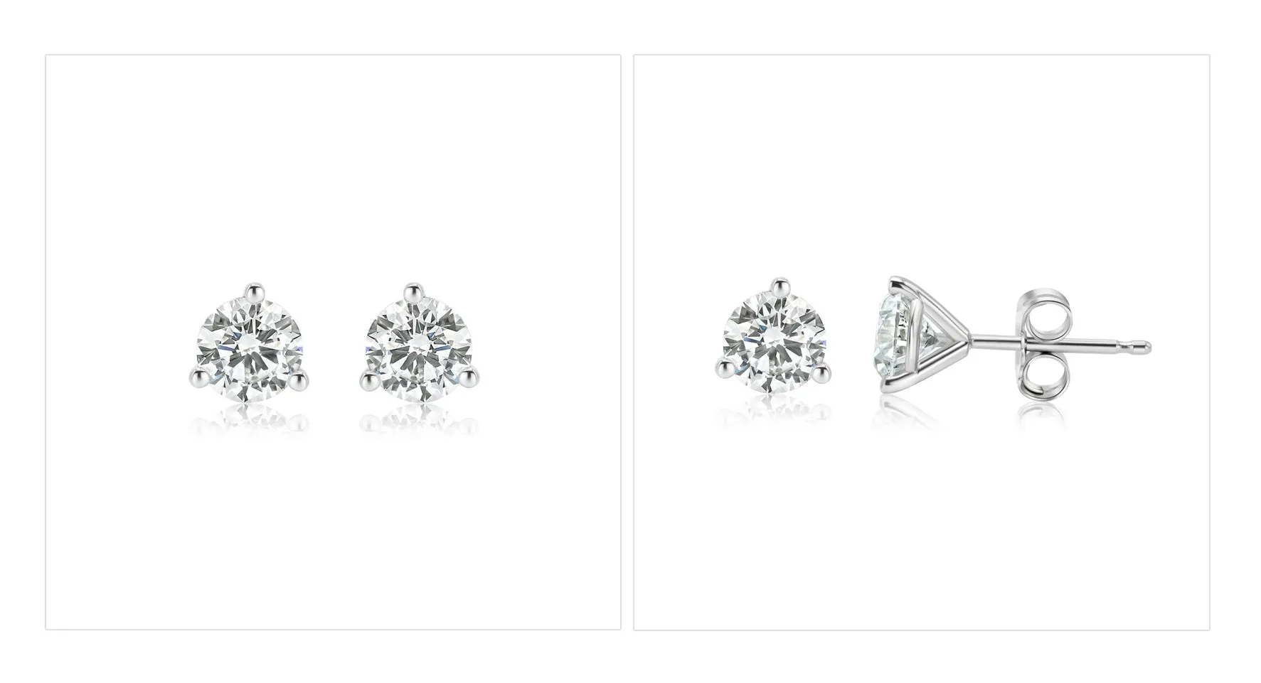 2ct Total Weight Lab Diamond Stud earrings