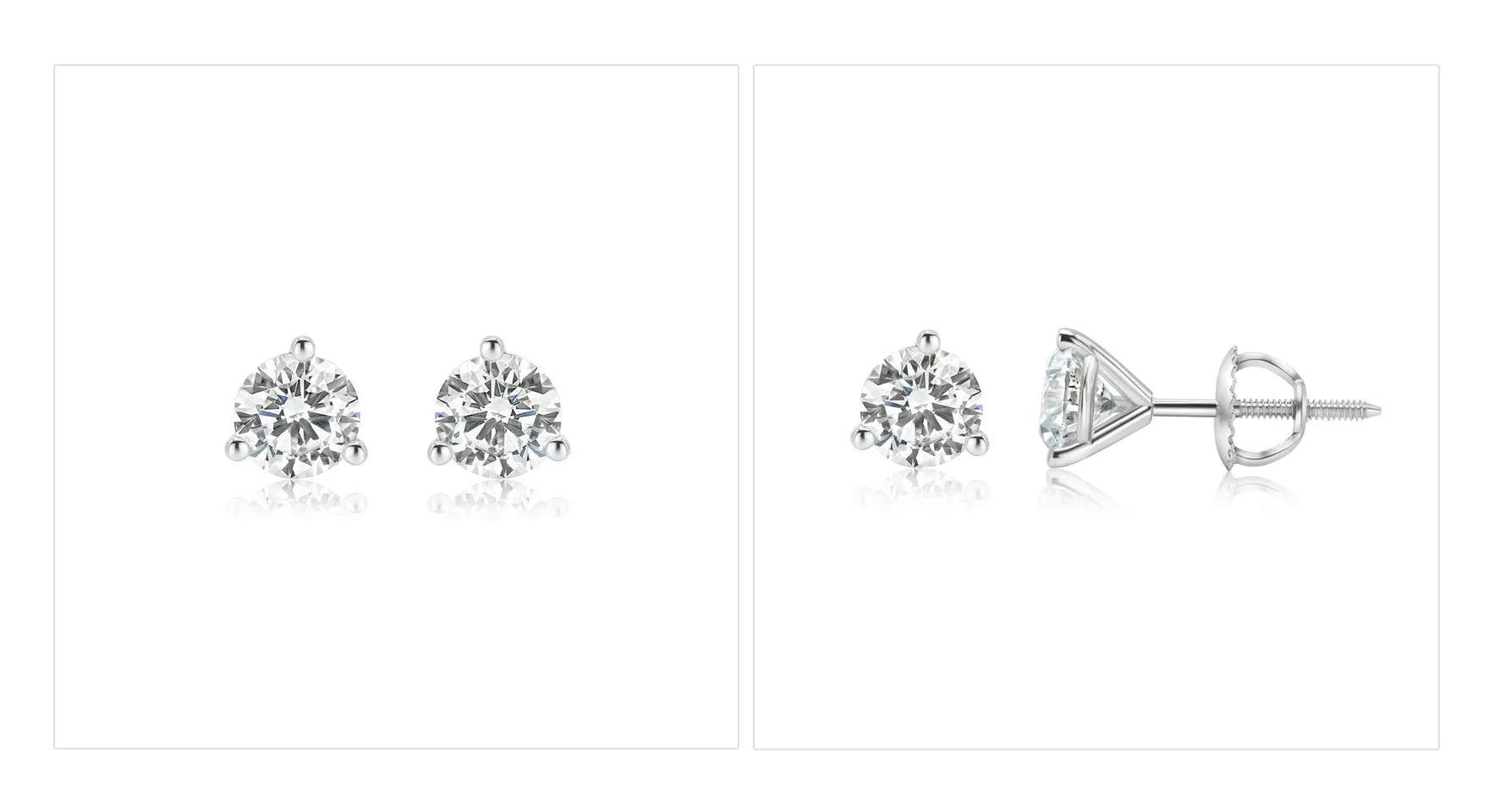 2ct Total Weight Lab Diamond Stud earrings