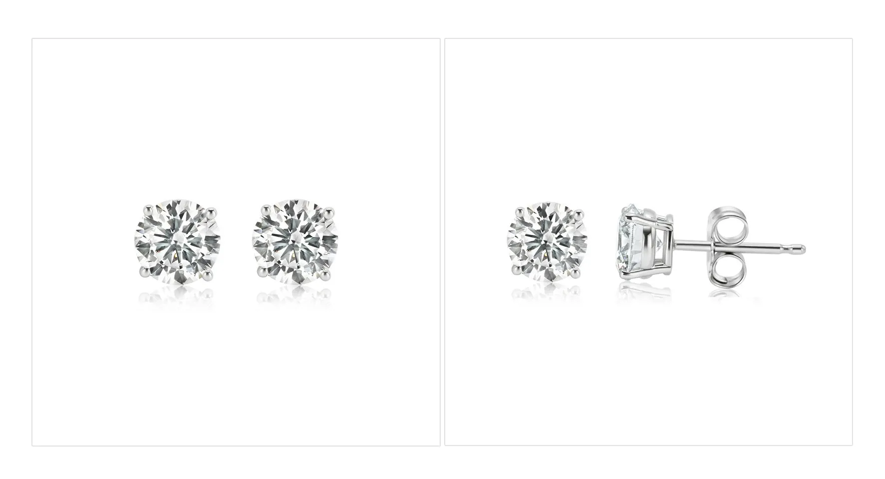 2ct Total Weight Lab Diamond Stud earrings