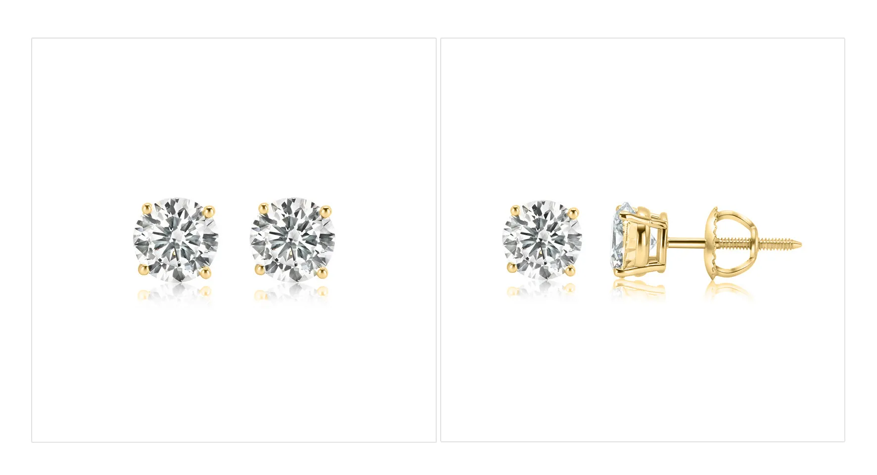2ct Total Weight Lab Diamond Stud earrings