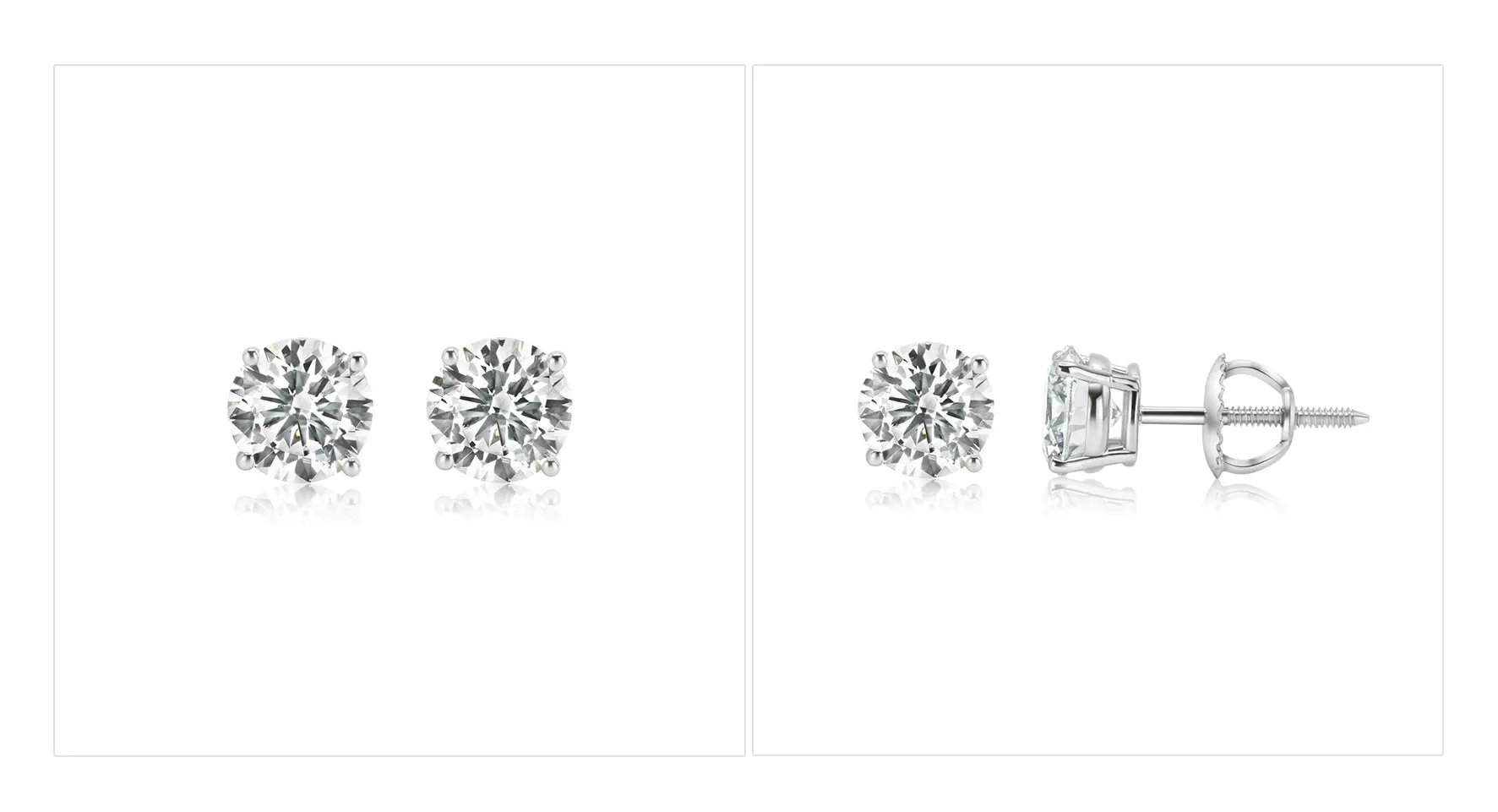 2ct Total Weight Lab Diamond Stud earrings