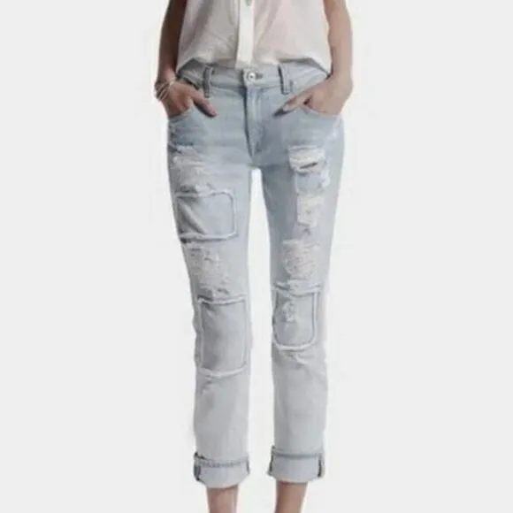 7 For All Mankind Rickie Relaxed Boyfriend Destroyed Jeans