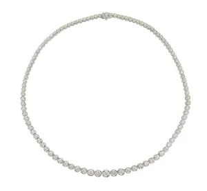 7.07ct tw Miracle Set Diamond Riviera Line Tennis Statement Necklace