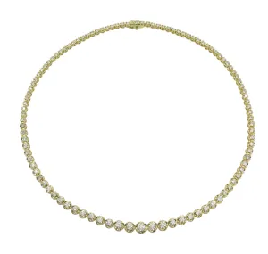 7.08ct tw Miracle Set Diamond Riviera Line Tennis Statement Necklace
