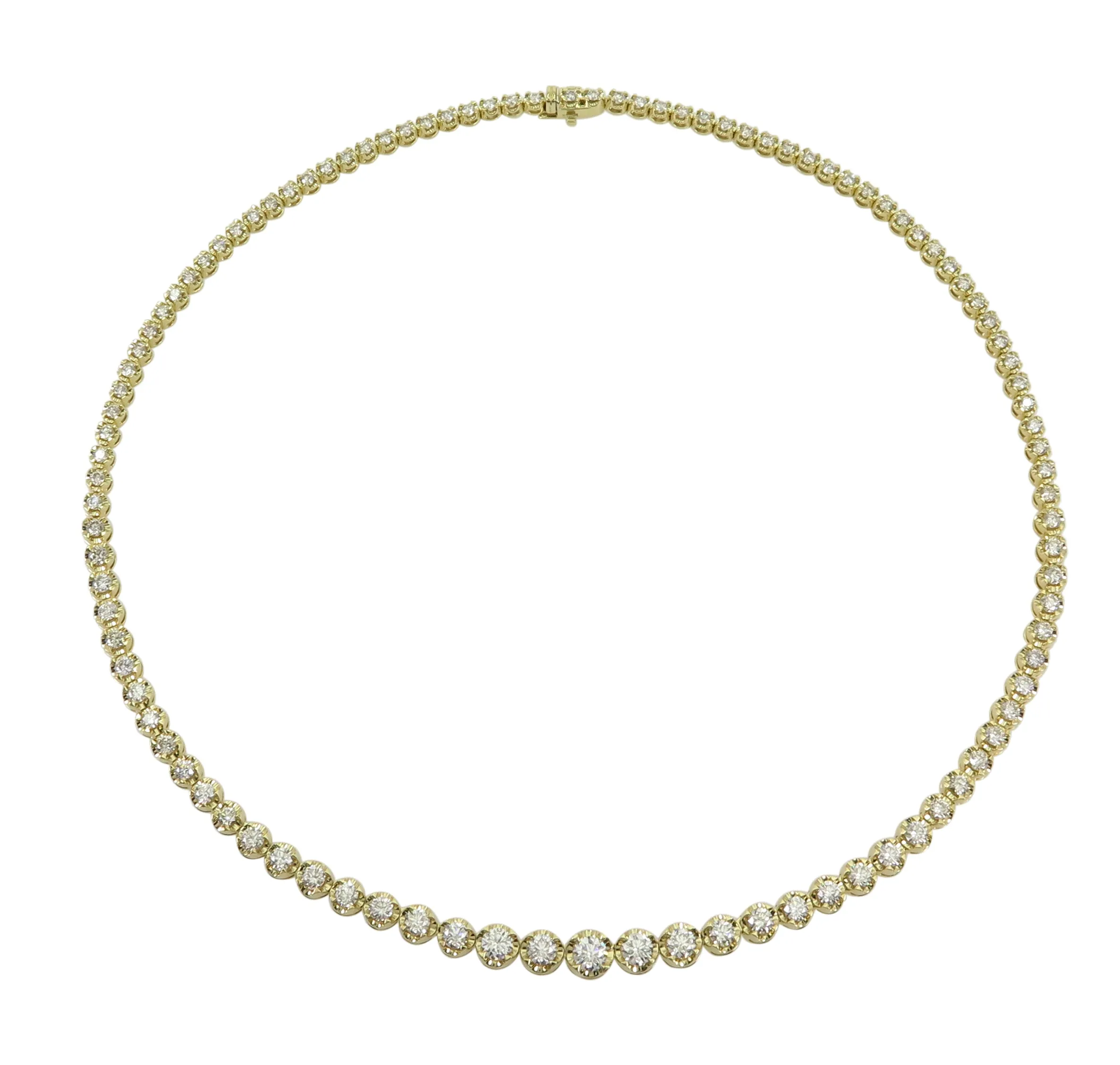 7.08ct tw Miracle Set Diamond Riviera Line Tennis Statement Necklace