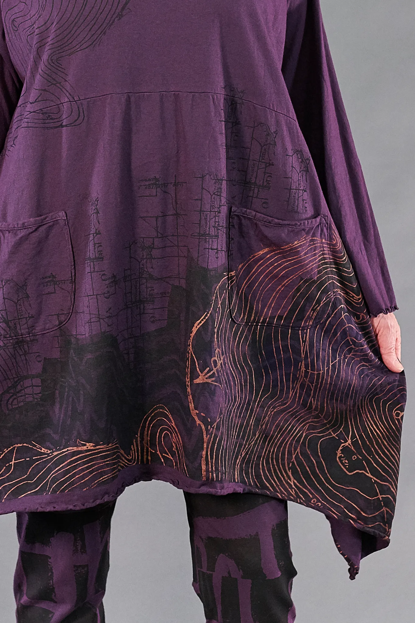 7229 Cowl Dress with Pockets-Moonrise-Geographic Selfhood P
