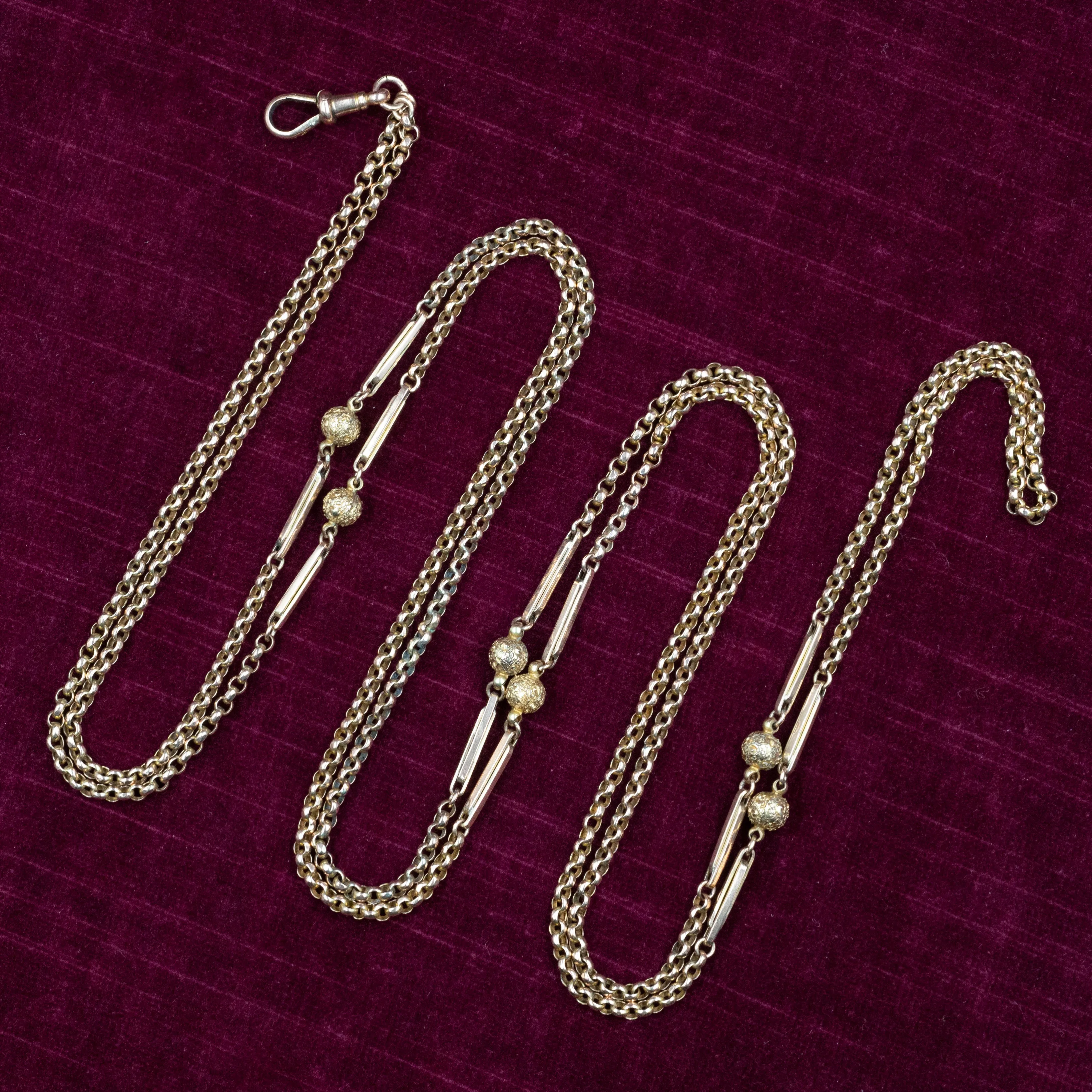 9 Karat Extra Long Guard Chain c1900