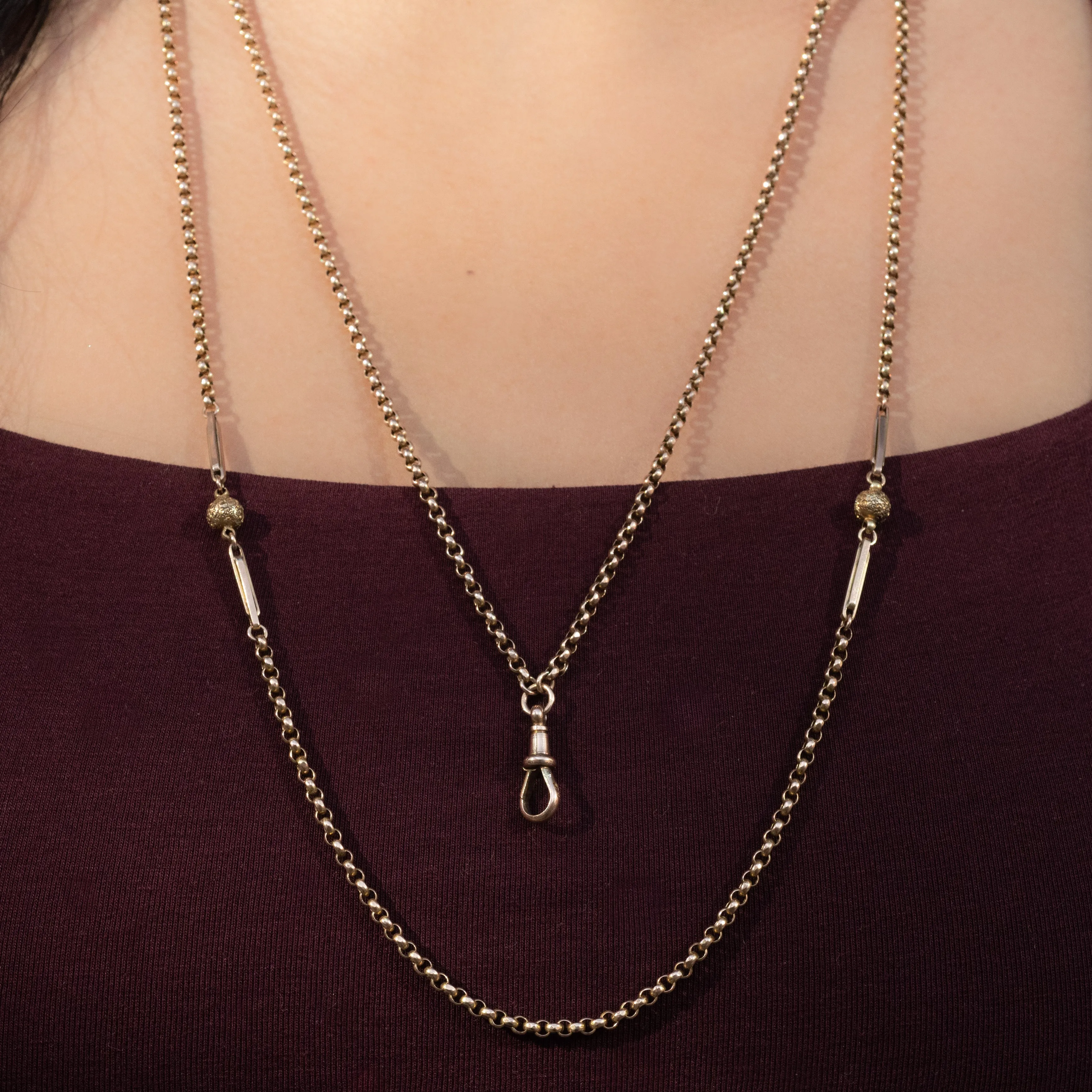 9 Karat Extra Long Guard Chain c1900