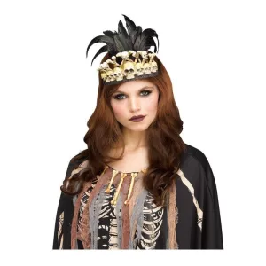 Adult Voodoo Doctor Queen Magic Witch Skull Bone Crown