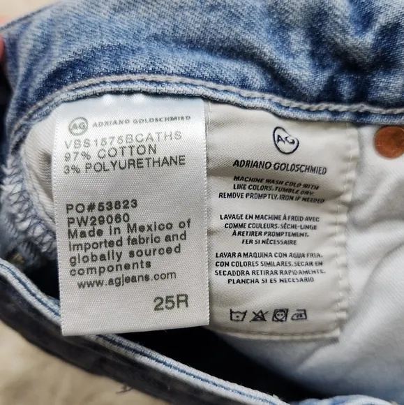 AG Adriano Goldschmied Ex-Boyfriend Slim Slouchy Slim Jeans Contour 360 Sz 25 R