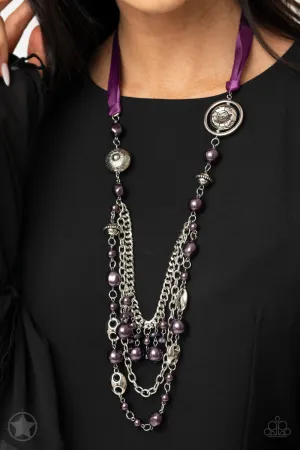 All The Trimmings - Purple Ribbon Necklace - Paparazzi Accessories