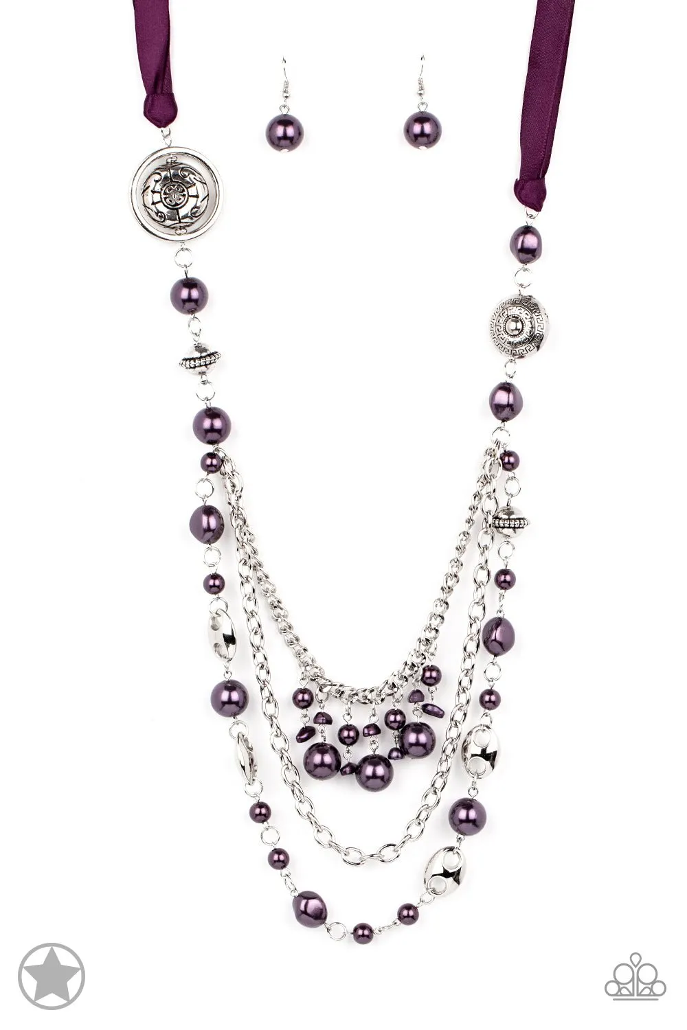 All The Trimmings - Purple Ribbon Necklace - Paparazzi Accessories