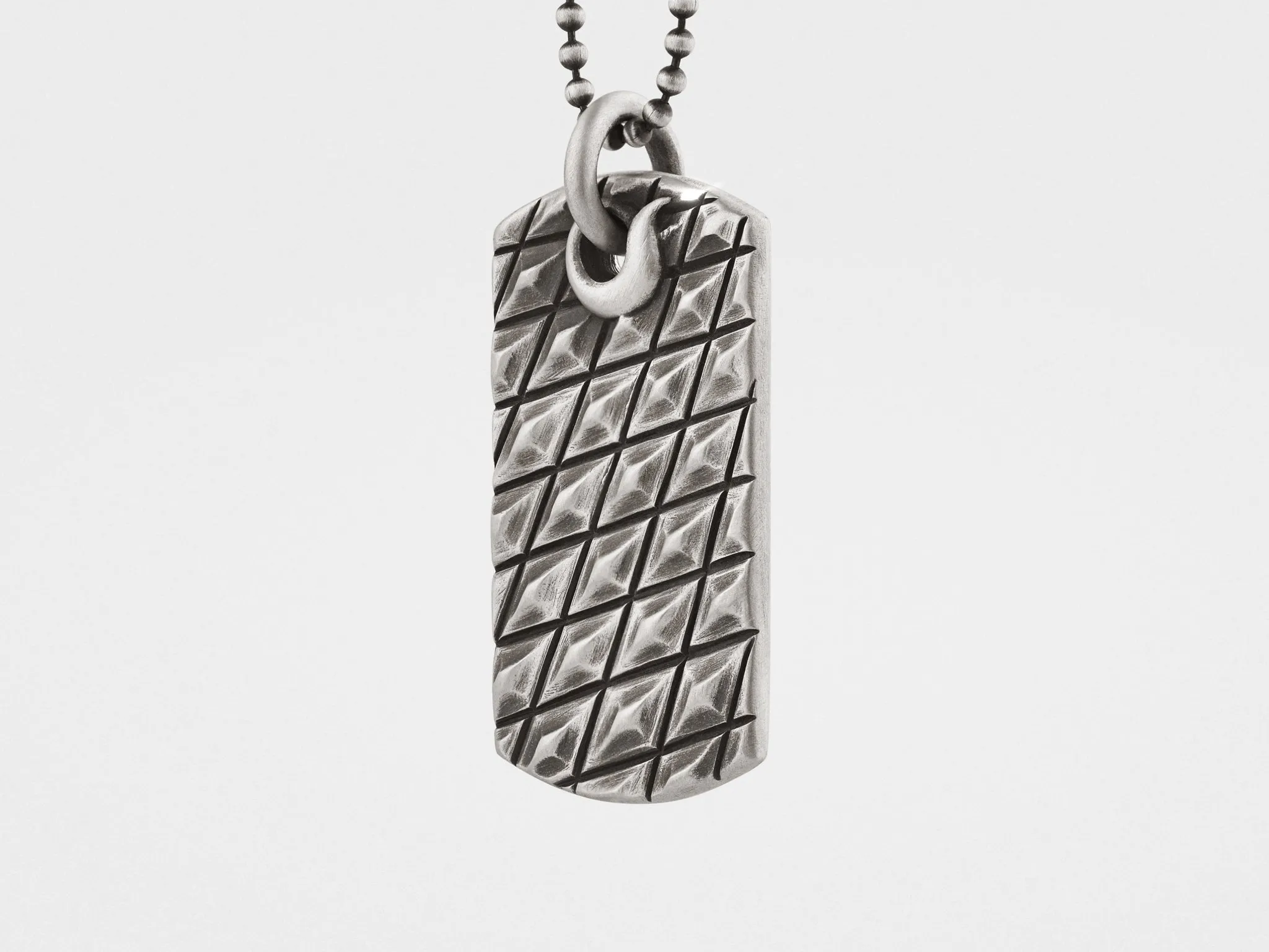 Alligator Scales Dog Tag Pendant Necklace