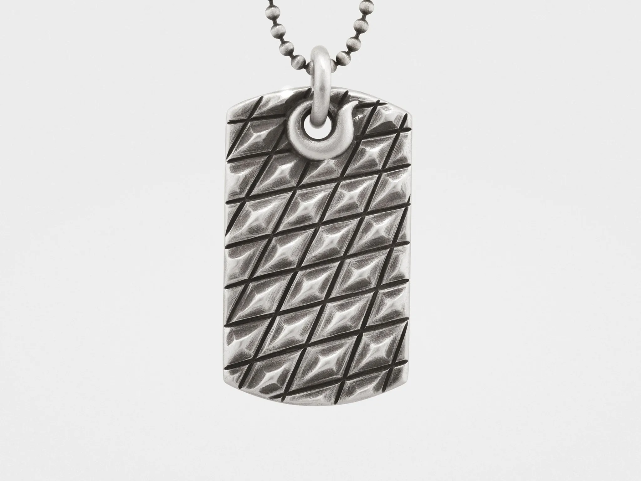 Alligator Scales Dog Tag Pendant Necklace