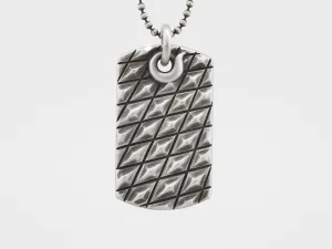 Alligator Scales Dog Tag Pendant Necklace